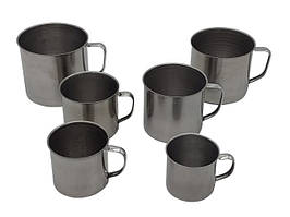 Набір кухлів з нержавіючої сталі зі знімними ручками 6 штук Кружка нержавіюча сталь