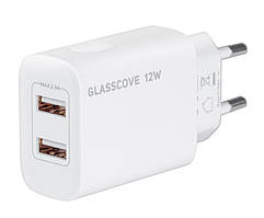 Мережевий зарядний пристрій Glasscove 2 USB 2.4 A 12W TC-012A (00552)