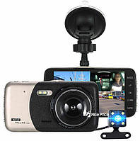 У Нас: Автомобильный видеорегистратор UKC CSZ-Z14A WDR Full HD 1080P 2 камеры Black/Gold (5526) -OK