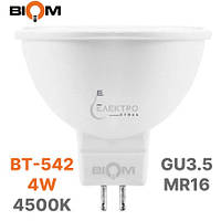 Лампа LED BT-542 MR16 4W GU5.3 4500K матова Biom 00-00001436