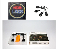 Подсветка дверей с логотипом ЛАДА . Лазерная проекция логотипа LADA в двери