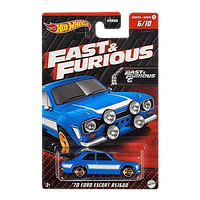 Тематическая Машинка Hot Wheels '70 Ford Escort RS1600 Fast & Furious 1:64 HNR96 Blue 1шт