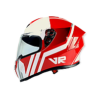 Шлем мотоциклетный закрытый MD-813 красно-белый M
