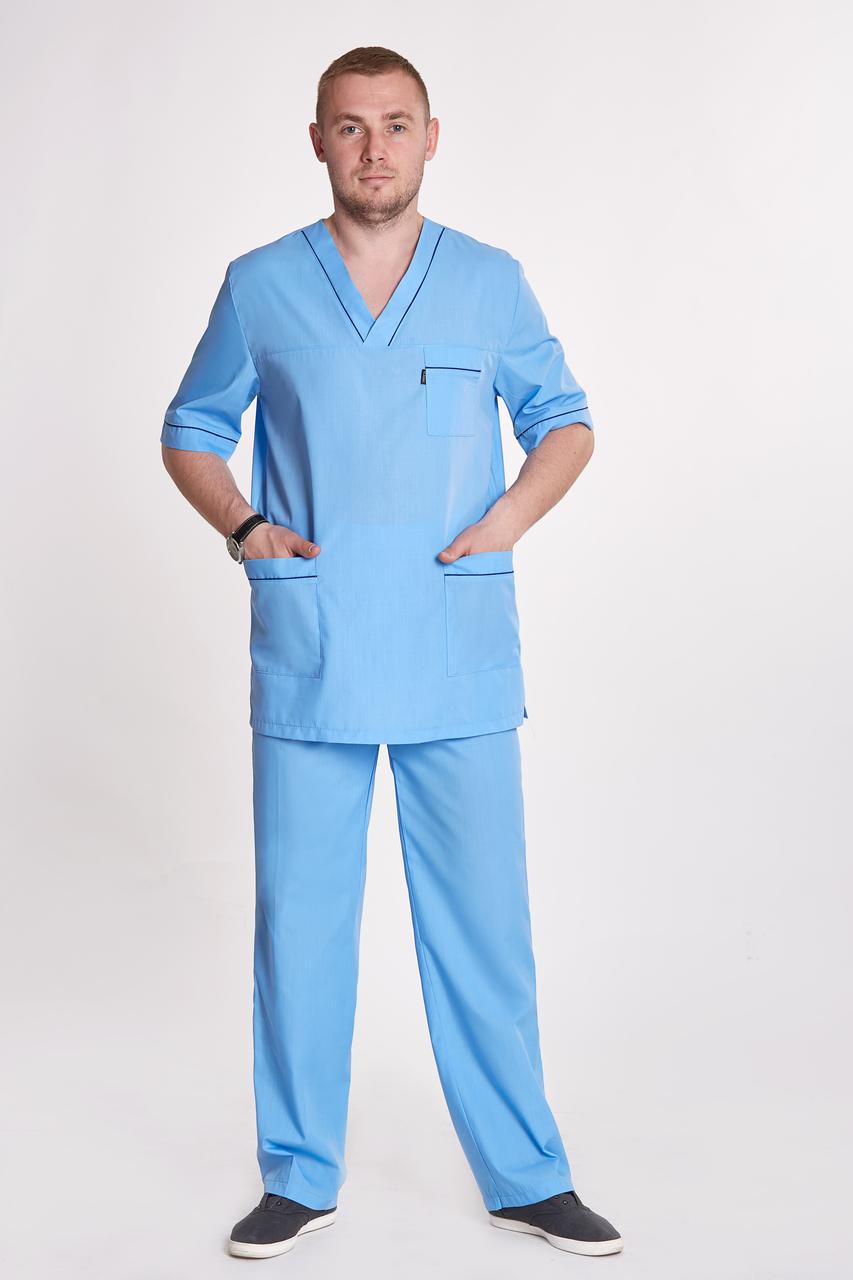 Чоловічий медичний костюм Герман блакитний - Костюм масажиста