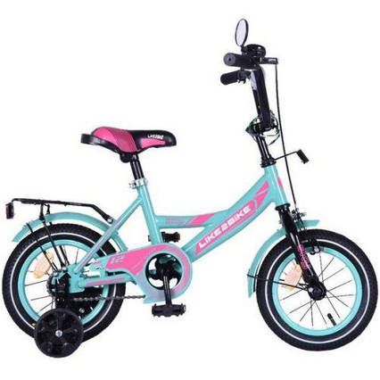 Велосипед дитячий 2-х коліс.12'' 211204(1 шт)Like2bike Sky, бірюзовий, рама сталь, з дзвінком, руч.гальмо,