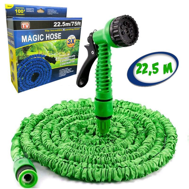 Cадовий шланг для поливу Magic-hose Pro 22,5 м (75FT) з розпилювачем, зелений