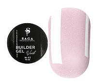 Гель для наращивания SAGA professional Builder Gel Veil 03 (светло-розовый с микроблеском), 15 мл