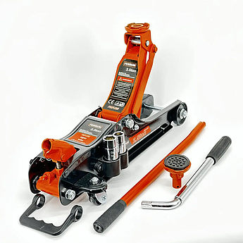 Домкрат підкатний Ferrum FRFJ25S [2,5 т. / підйом: 80-360 мм / балонний ключ + 2 головки]