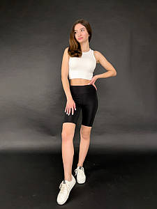 Велосипедки жіночі з щільного чорного еластану