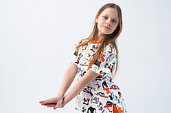 Дитяча біла футболка з чорним принтом р.104-170