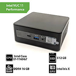Неттоп Intel NUC 11 Performance NUC11PAHI7  Kit (Core I7-1165G7 /16Gb/SSD 512Gb) Wifi