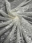 Однотонна мраморна вуаль тюль "Мрамор 3" на основі жакарду. Колір: молочний, фото 8