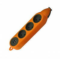 Колодка 3-я без/зем, помаранч, ударостійка двустор, кауч з USB