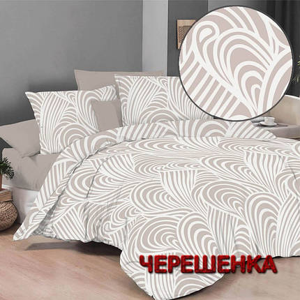 Тканина для постільної білизни Бязь "Gold" Lux GL3576beige (50м) абстракція бежева, фото 1