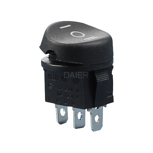 Перемикач Daier KCD1-11-101 BK, ON-OFF, 2pin, 6A 250VAC