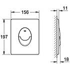 Кнопка зливу для інсталяції GROHE подвійна матована чорна 163370 38505KF0, фото 2
