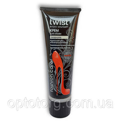 Крем для взуття з губкою Twist Fashion, з екстрактом волоського горіха та олією манго колір Шкаралупа, 75мл, фото 1