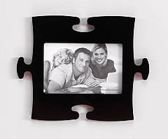 Дерев'яна фоторамка "Пазл" чорна (можна комбінувати будь-яку кількість і кольори!)