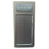 Power Bank Solar 30000мА*ч 4в1 із сонячною панеллю/екраном/ліхтариком Black | Зарядний пристрій (11229-LVR)
