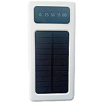Power Bank Solar 30000мА*ч 4в1 с солнечной панелью/экраном/фонариком White | Зарядное устройство (11230 -LVR)