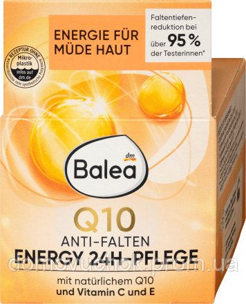 Денний крем проти зморщок із вітаміном C Balea Q10 Anti Falten Energy 24h-Pflege 50 мл