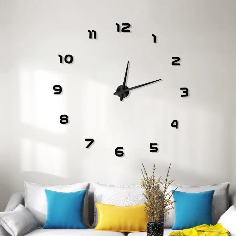 Оригінальний настінний 3D годинник DIY CLOCK з цифрами (zh172520), чорний