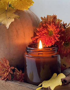 Соєва свічка Гарбуз — кориця Натуральна свічка із соєвого воску Аромасвечі для дому Подарунок для дому