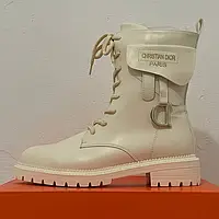 Dior Boot cream White Fur