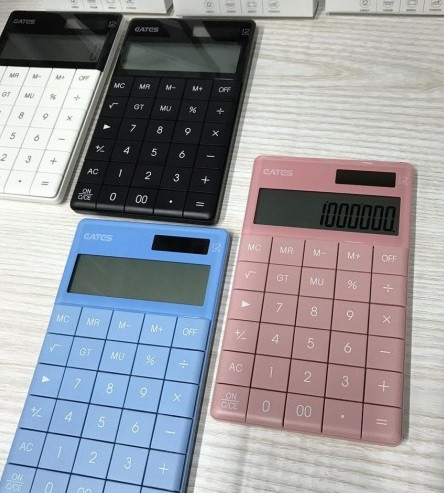 Калькулятор EATES Q-5 (12раз. 2 живлення) 18*10 см, з підставкою, чорний, білий, блакитний, рожевий
