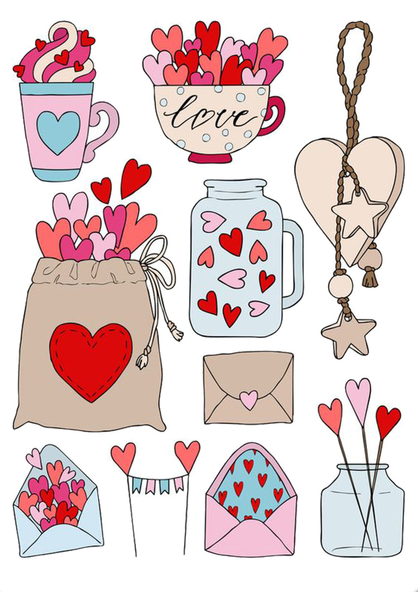 Вафельна картинка Атрибути кохання