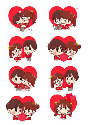 Вафельна картинка Закохана пара №3, фото 1