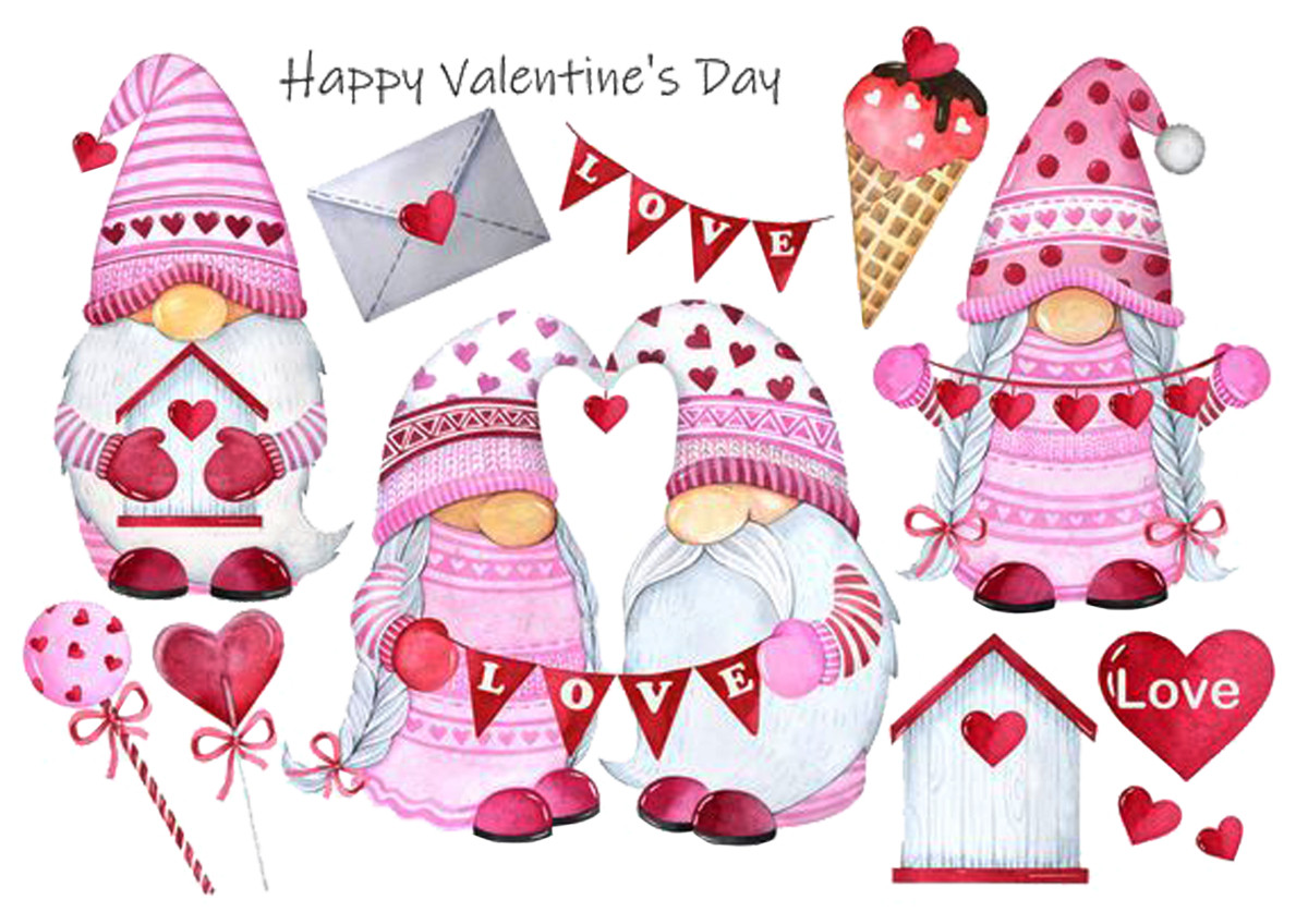 Вафельна картинка Закохані гномики