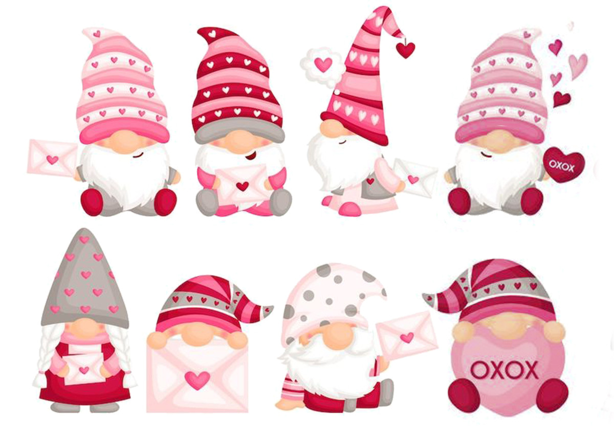 Вафельна картинка Закохані гномики №2