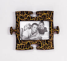 Рамка з дерева 10х15 см "Пазл" колір чорний шоколад