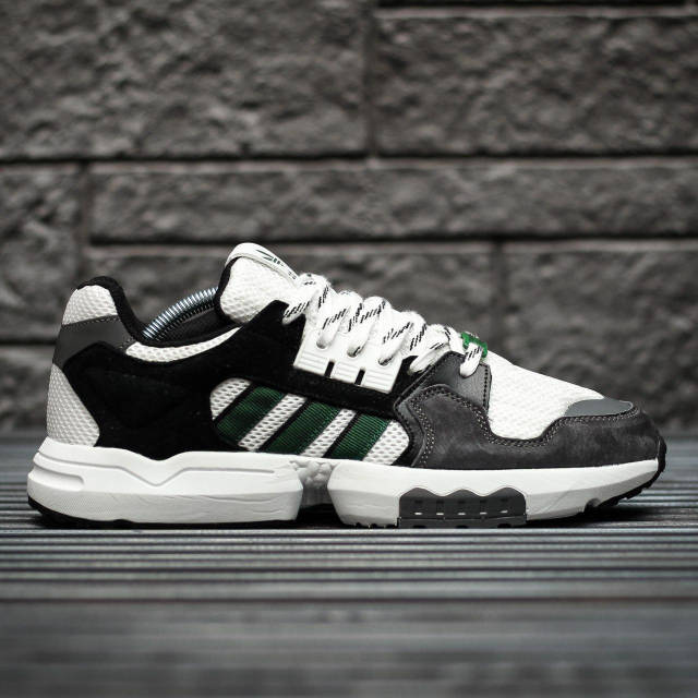 Мужские кроссовки Adidas ZX Torsion White Grey Black Green