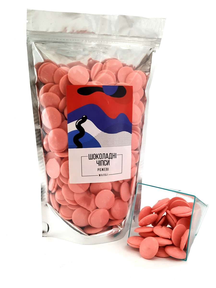Шоколадні ЧІПСИ (глазур) рожеві (1 кг)