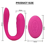 Вібратор electric sucking massager регульований подвійний з пультом (для точки G + клітор) Дельфін, фото 3