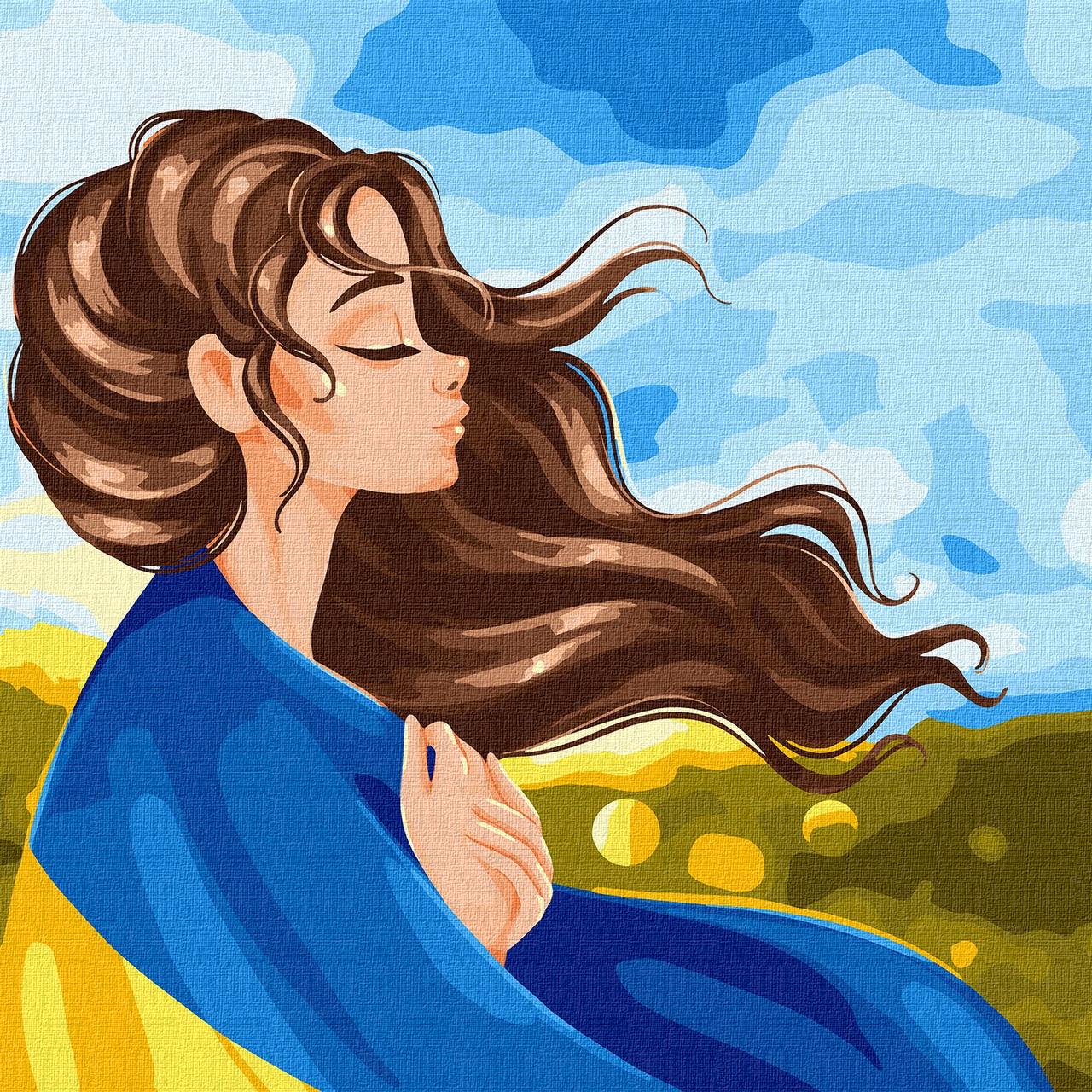 Картина за номерами "Серденько України" 40*40 см Ідейка KHO2592 pbn-p, фото 1