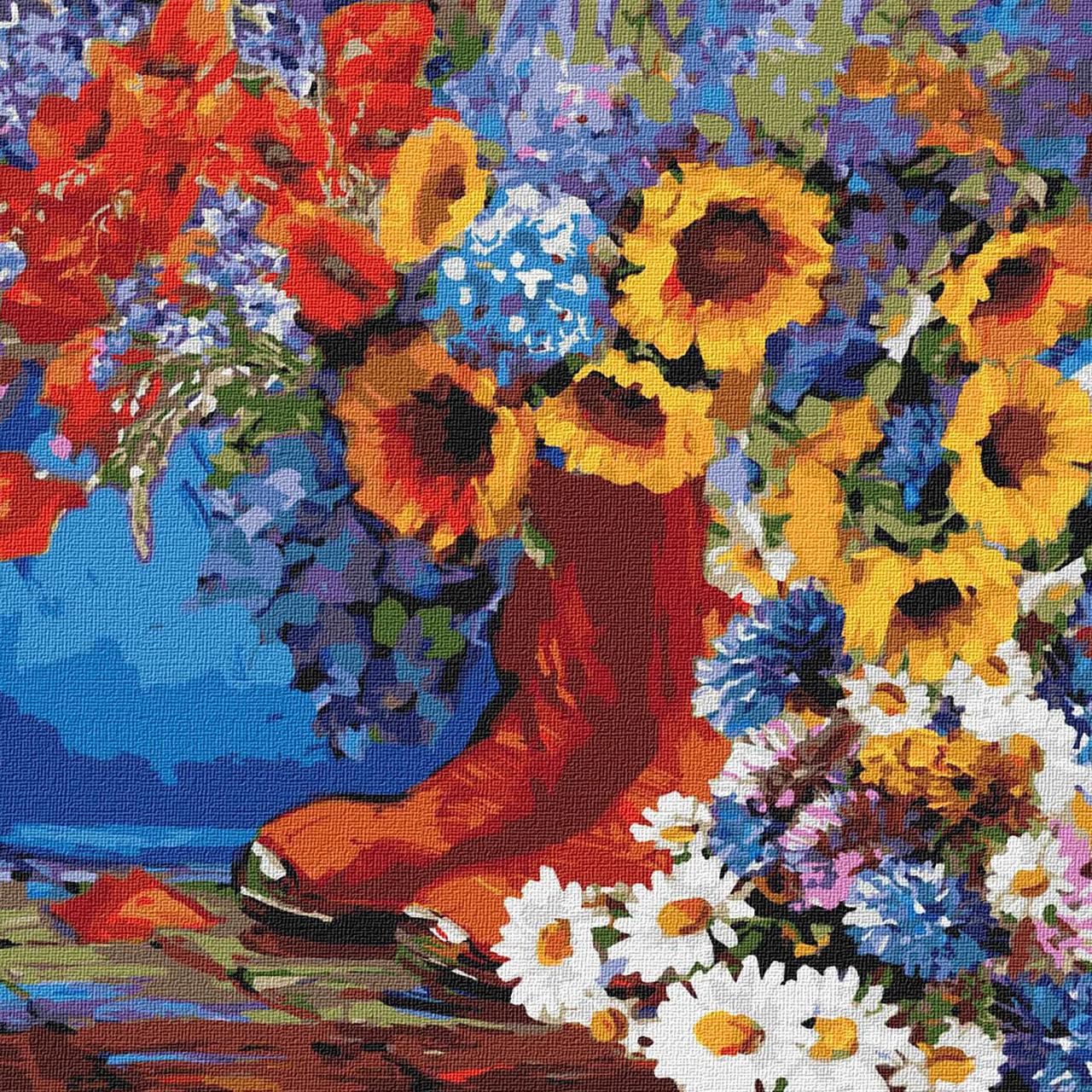 Картина за номерами Букети "Казковий ранок" 40*40 см Ідейка KHO3000