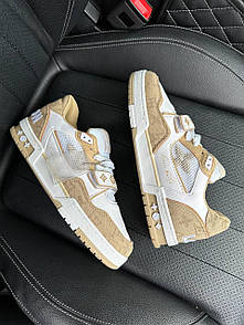 Кросівки жіночі бежеві Louis Vuitton LV Trainer Beige White (11387)