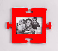 Стильна фоторамка "Пазл" червоний. Виробництво Україна!