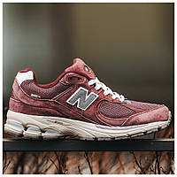 Мужские / женские кроссовки New Balance 2002R Black Fig Bordo, бордовые замшевые нью беланс 2002, NB 2002R