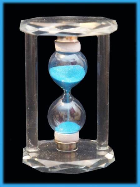Пісочний годинник у скляному корпусі Синій пісок