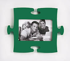 Фотоармка з дерева "Пазл" зелений. будь-яка кількість фотографій!