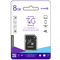 Карта пам'яти microSDHC 8GB class 10 T&G (з адаптером)