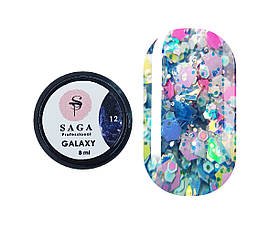 Гель для дизайну Saga Professional Galaxy Glitter No12, 8 мл