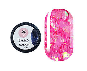 Гель для дизайну Saga Professional Galaxy Glitter No11, 8 мл