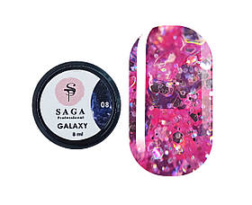 Гель для дизайну Saga Professional Galaxy Glitter No8, 8 мл