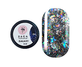 Гель для дизайну Saga Professional Galaxy Glitter No4, 8 мл