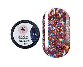 Гель для дизайну Saga Professional Galaxy Glitter No3, 8 мл